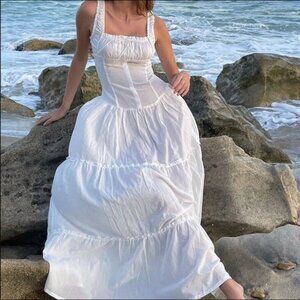 Frankie’s Bikinis Christabelle Gauze Dress - White (20295CG) Size Medium